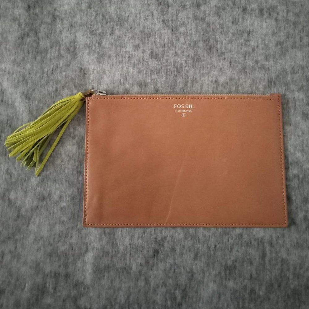 Fossil Audri Tan Tassel Clutch